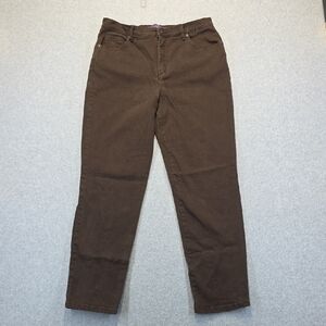 Gloria Vanderbilt Amanda Brown Straight Leg Jeans Size 14 Stretch